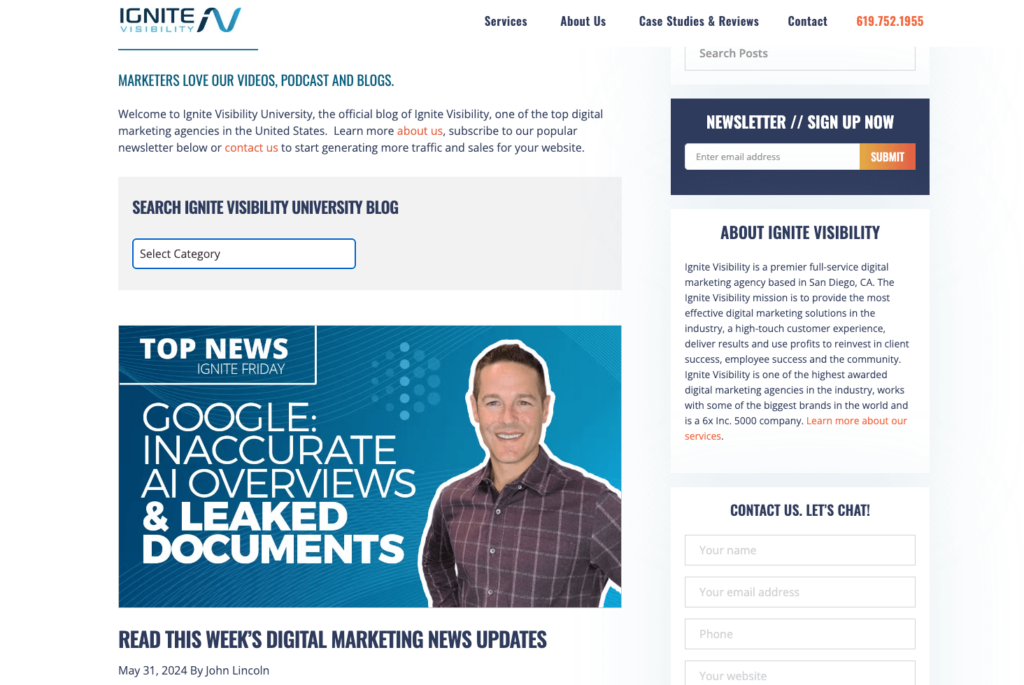Ignite Visibility blog