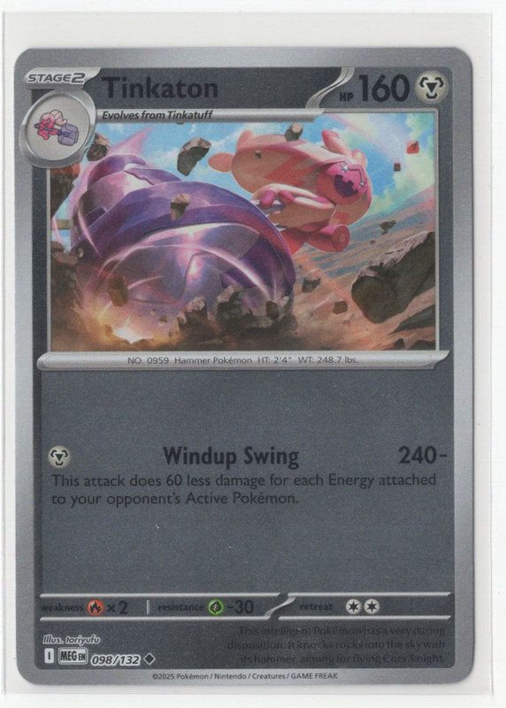 Pokemon Mega Evolution - 098/132 Tinkaton Reverse Holo - Picture 1 of 1