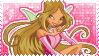 A Pink stamp of Flora from Winx