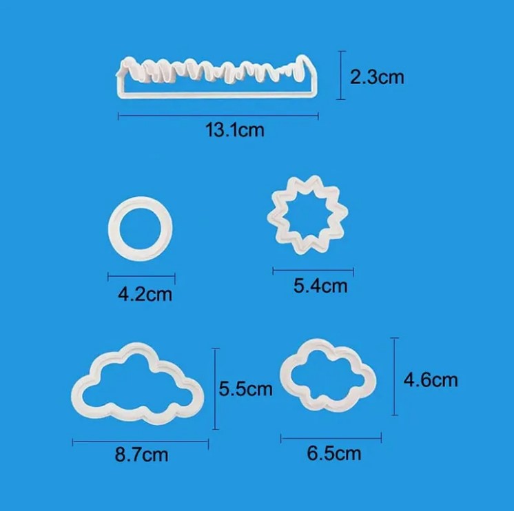 Cortador de nubes para decorar tortas pasta de fondant y galletas 
