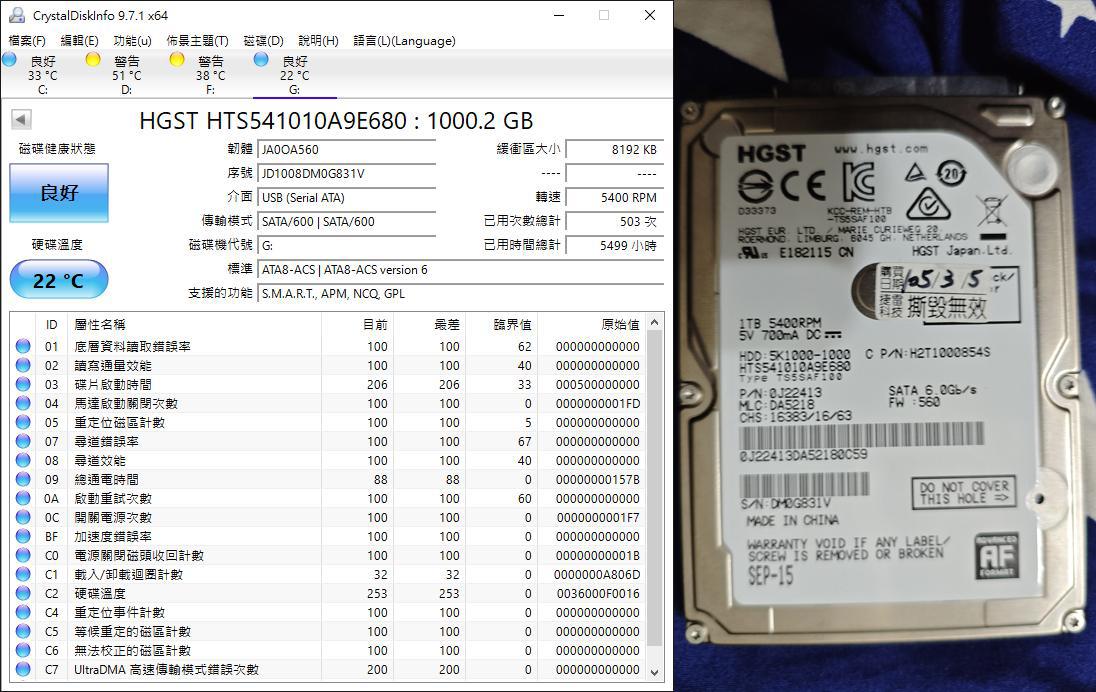 hgst hts541010a9e680 15 5499 2 5 01