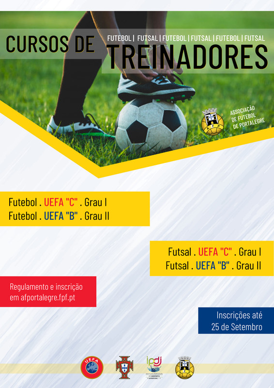 AF PORTALEGRE: ASSOCIAÇÃO ABRE INSCRIÇÕES PARA CURSOS DE TREINADOR DE FUTEBOL E FUTSAL 1