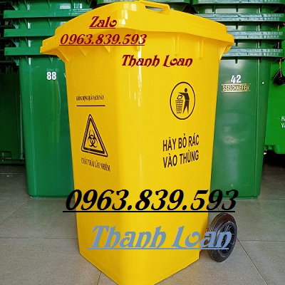Thùng rác công cộng 240lit, thùng rác y tế, thùng đựng rác có bánh xe. Lh 0963 839 593 Ms.Loan 2