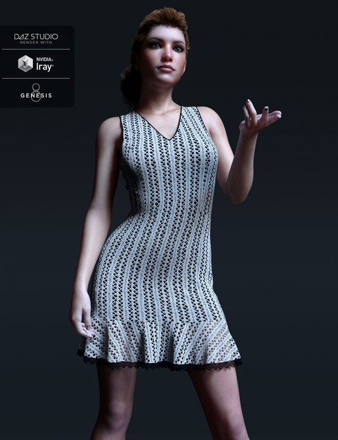 dForce Candyfloss Crochet Dress for Genesis 8 Female(s) (Re-up.)