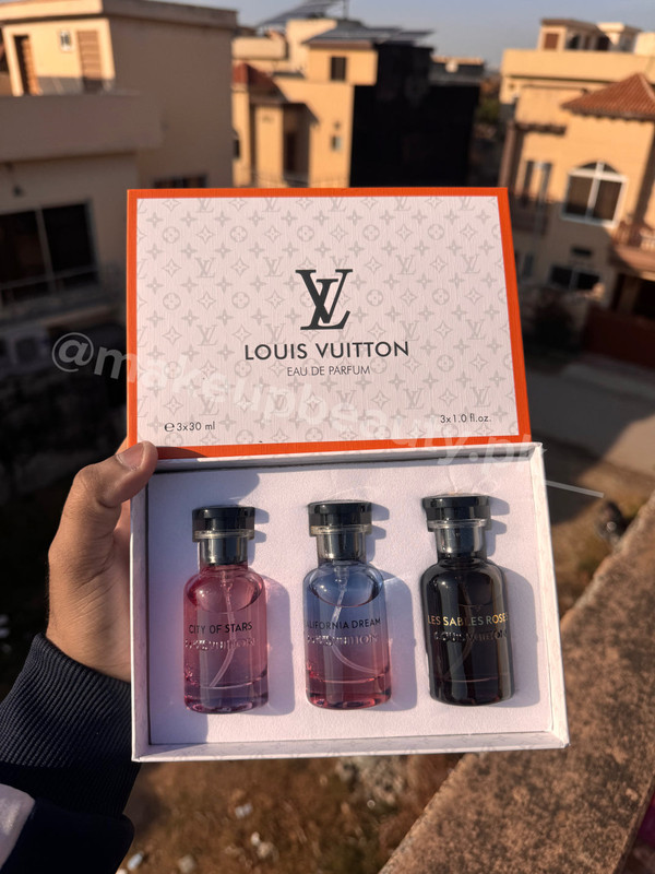 Louis Vuitton EDP 3 in 1 Perfume gift set with LV bag.
