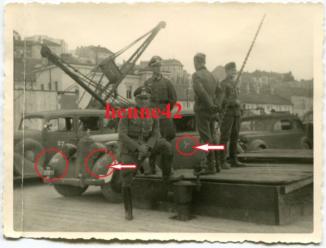 Foto Wehrmacht Mercedes Militär Pkw unbekanntes taktisches Symbol WH-Kennzeichen