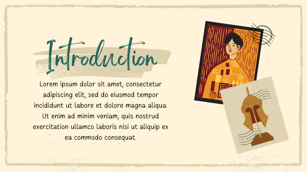 Green and Beige Illustrative Museum of History Presentation