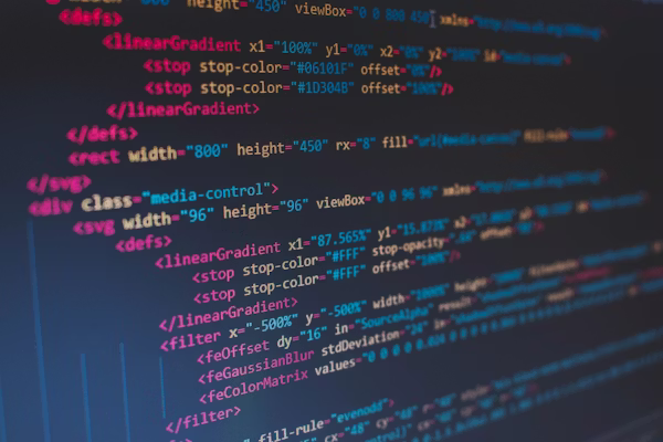 Laptop with lines of code