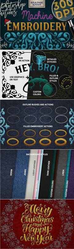 CM Machine Embroidery Photoshop Actions 2167124