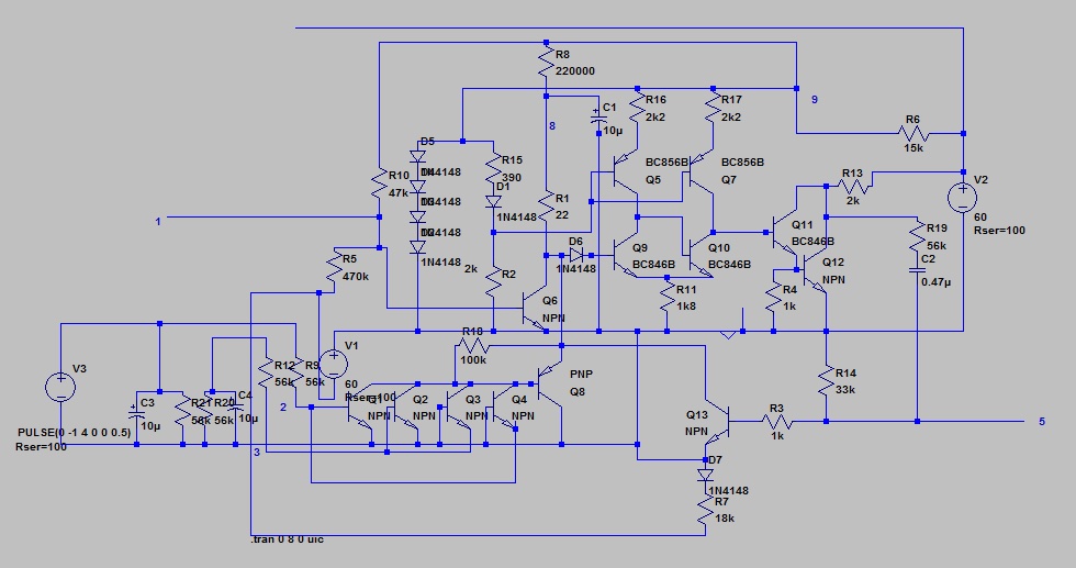 LT Spice Schutzschaltung Braun R4