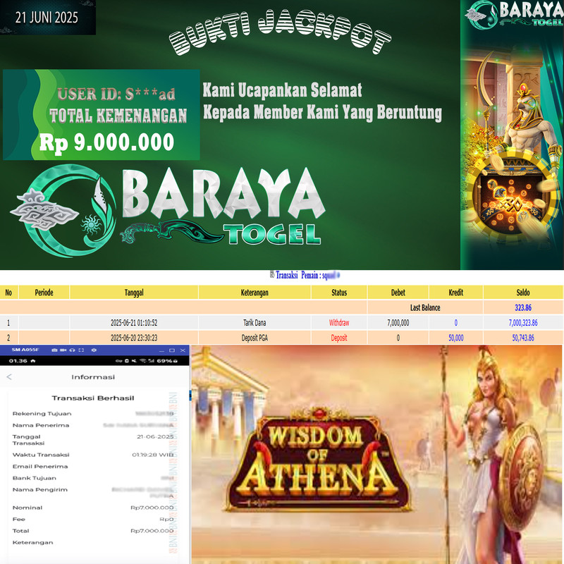 Rp. 7.000.000.- WD LUNAS DI BARAYATOGEL