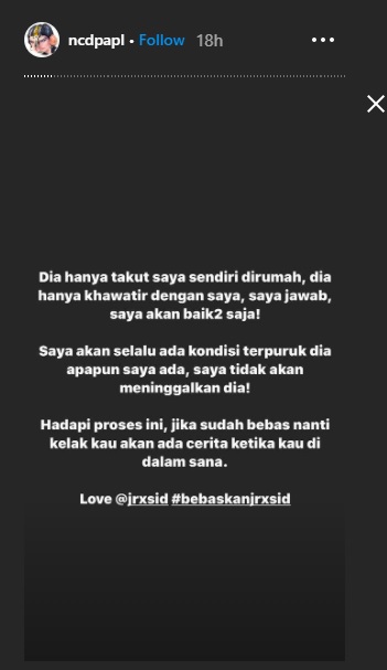 Support Nora Alexandra untuk Jerinx SID