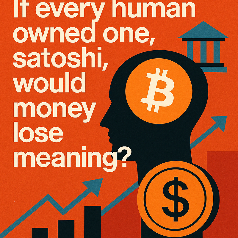 If every human owned one satoshi, would money lose meaning?
