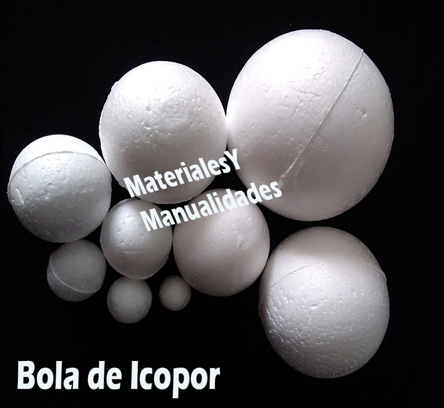 Bolas de icopor  ref.01 al10 para adornos y trabajos escolares 9pz