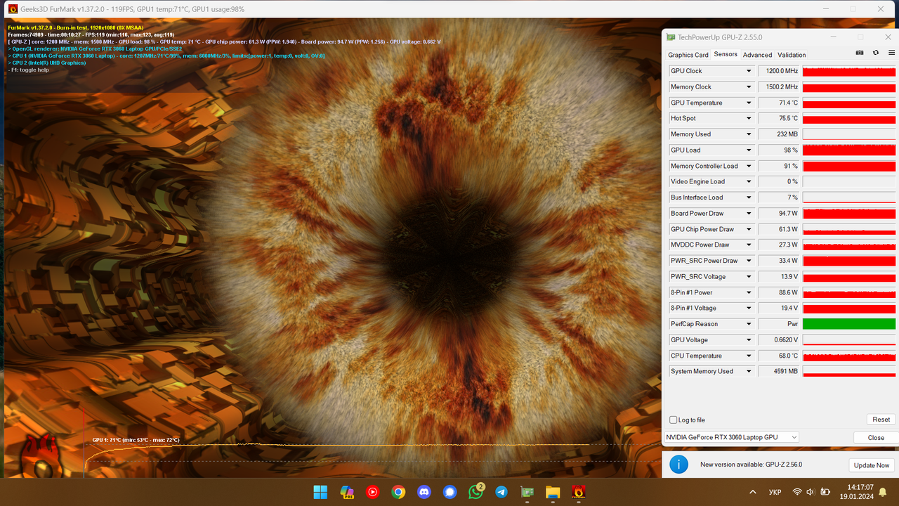 Після Honeywell ptm7950 (на наступний день) ГП