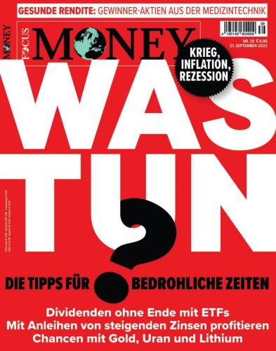 Cover: Focus Money Finanzmagazin No 39 vom 21  September 2022