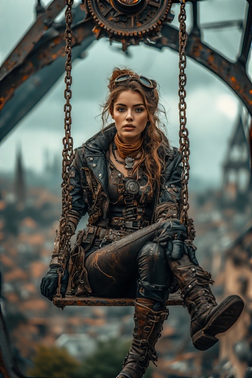 A-woman-seated-on-a-rusty-meta-4