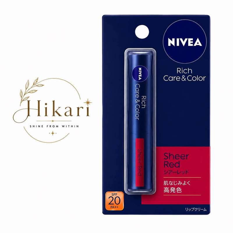 Nivea Rich Care & Colouring lip sheer Red spf 20 PA ++ ( spf lipbalm)