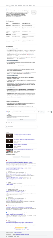 Screenshot 2026 10 17 at 08 07 45 exterior algebra vs clifford algebra Google Search
