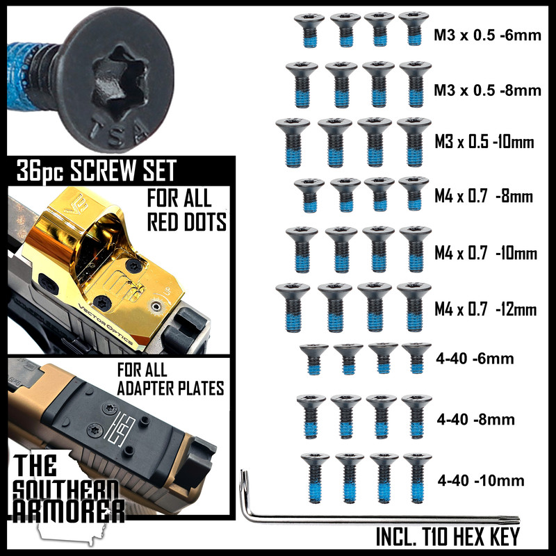 Screws for Trijicon® RMR®, Holosun® 407K 407C 507K 507C, SIG SAUER