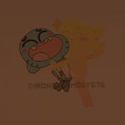 Gumball and Penny hugging