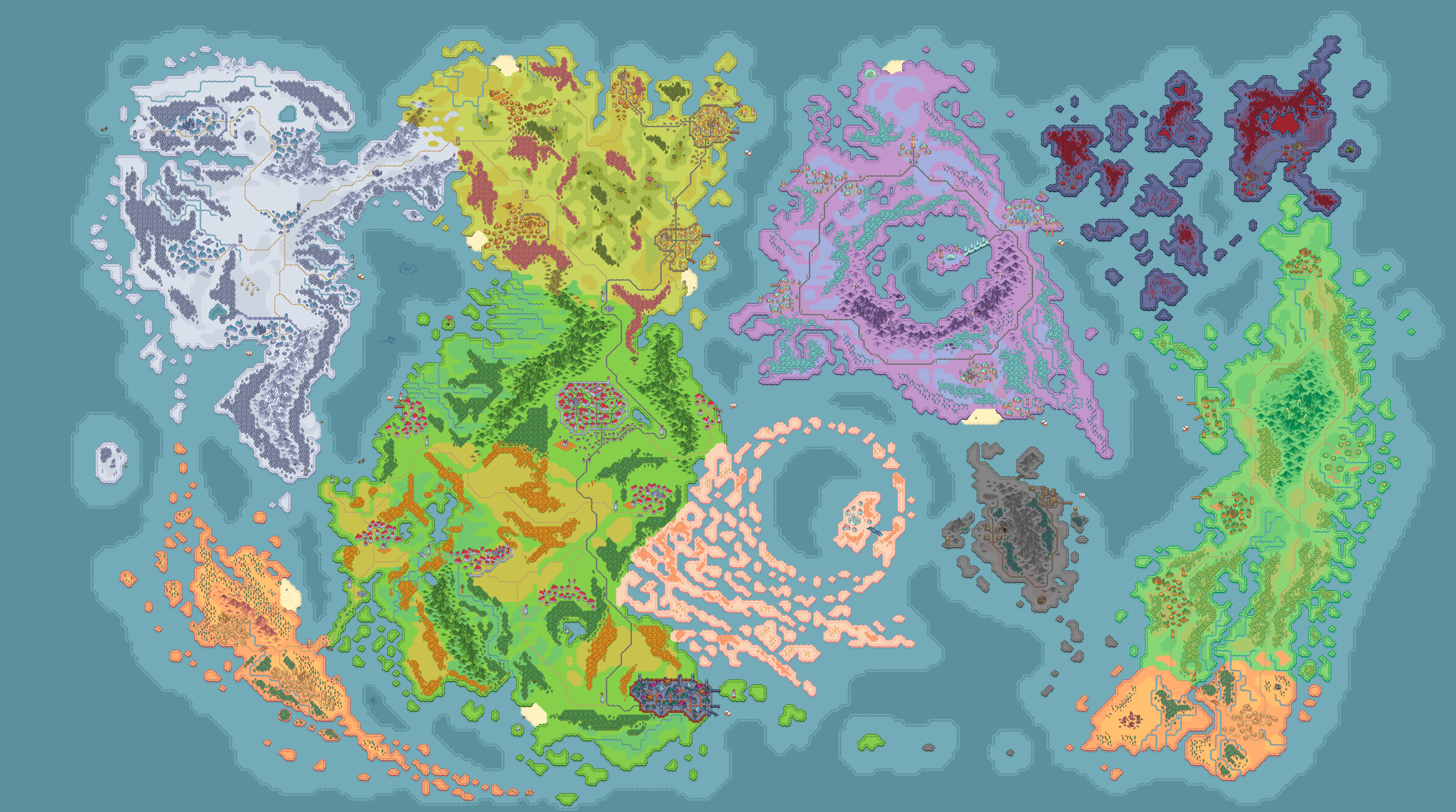 The worldmap filled with a lot more stuff!