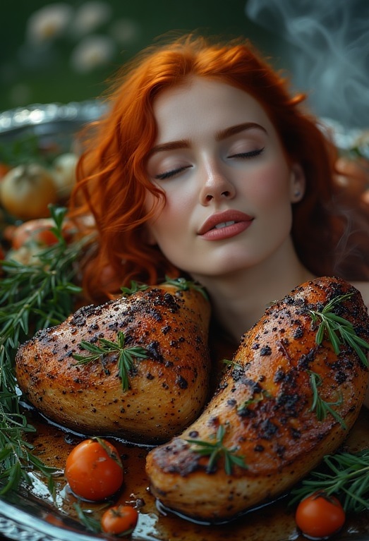 Garden wedding wom served Redhair head 0 03