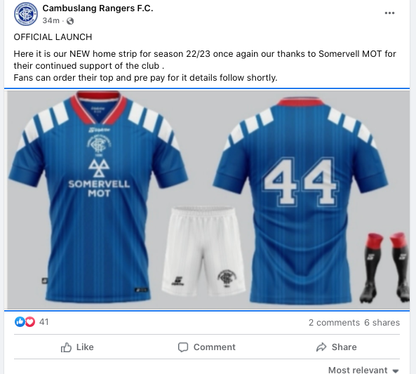 Cambuslang Rangers preview new kit FollowFollow