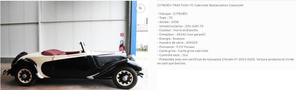 20210213 7C 1938 roadster ex Laronde adjuge