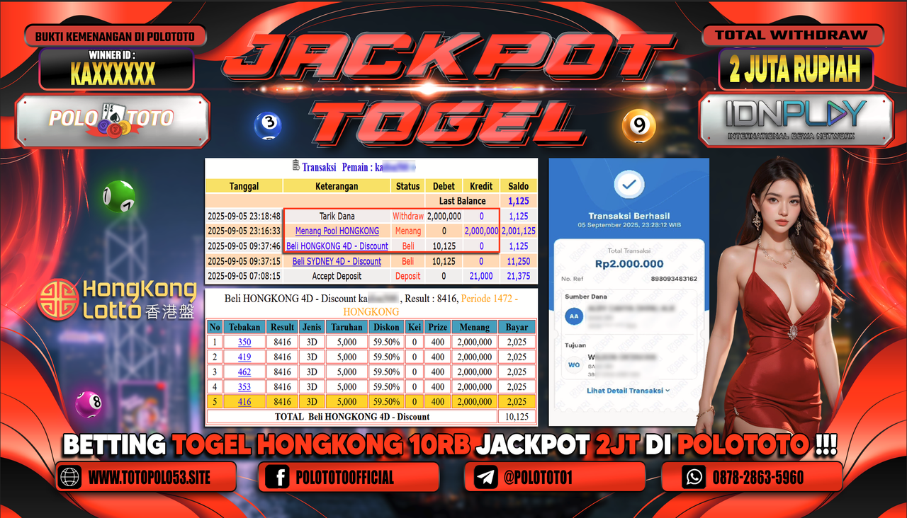 POLOTOTO JACKPOT TOGEL HONGKONG LOTTO Rp.2.000.000,-