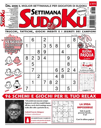 2024 - Settimana Sudoku N. 973 (05 Aprile 2024) ITA Settimana-Sudoku-N-973-05-Aprile-2024