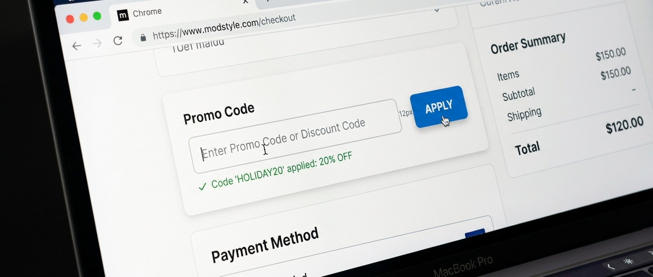 Пример поля для ввода промокода на странице оформления билетов