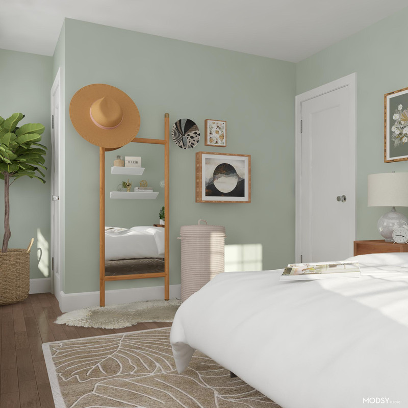 Eclectic Bedroom with Getting Ready Area