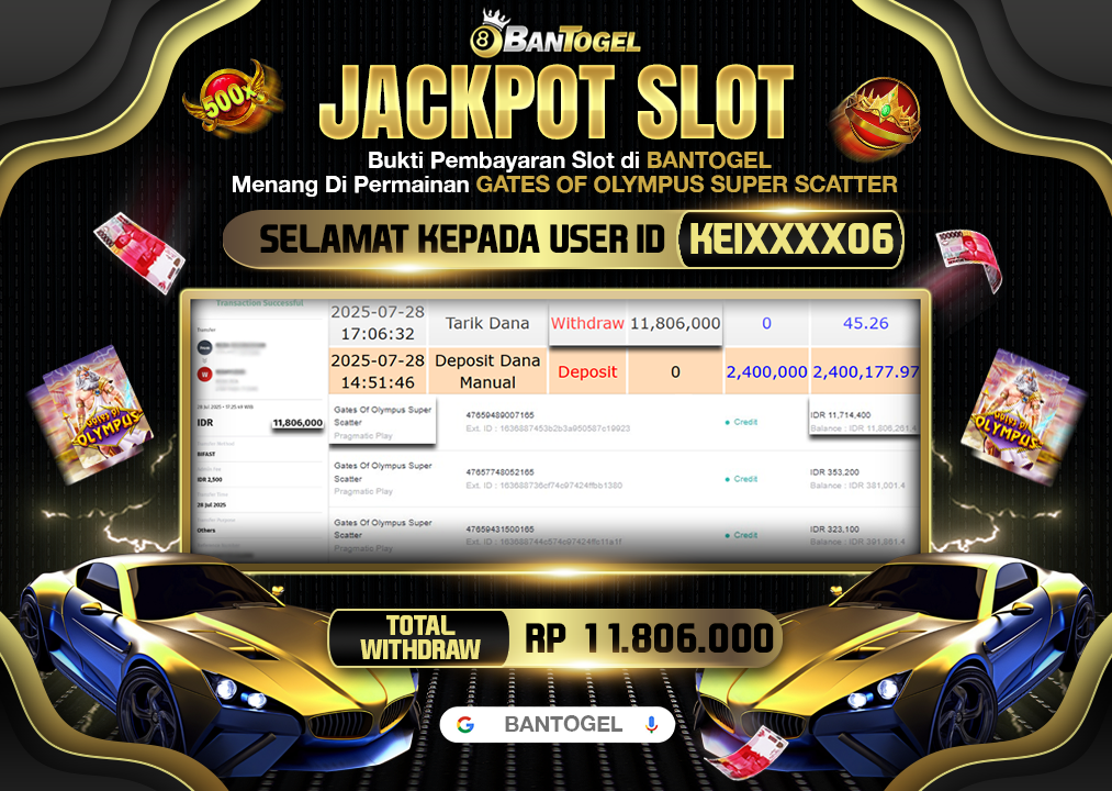 BUKTI JACKPOT LUNAS BANTOGEL