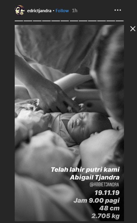 Anak pertama Edric Tjandra telah lahir