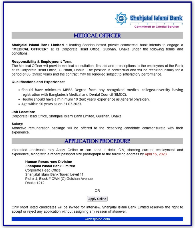 SJIBL-Medical-Officer-Job-Circular-2023