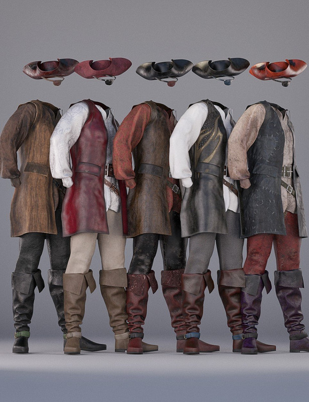     dForce Scallywag Outfit Textures 