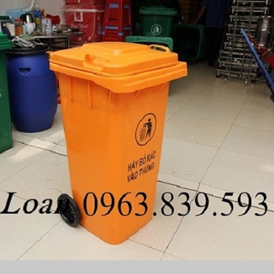 Thùng rác nhựa 120L - Thùng đựng rác công nghiệp giá tốt  Thung-rac-cam-1