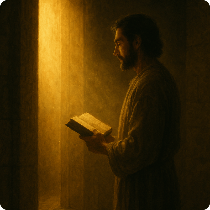 Paulo escrevendo uma carta