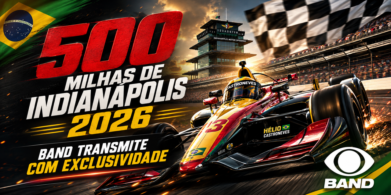 500 Milhas de Indianápolis 2026: Band transmite com exclusividade na TV aberta a 110ª edição da “Maior Corrida do Mundo”