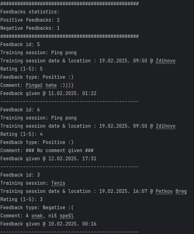 Feedback export to txt file