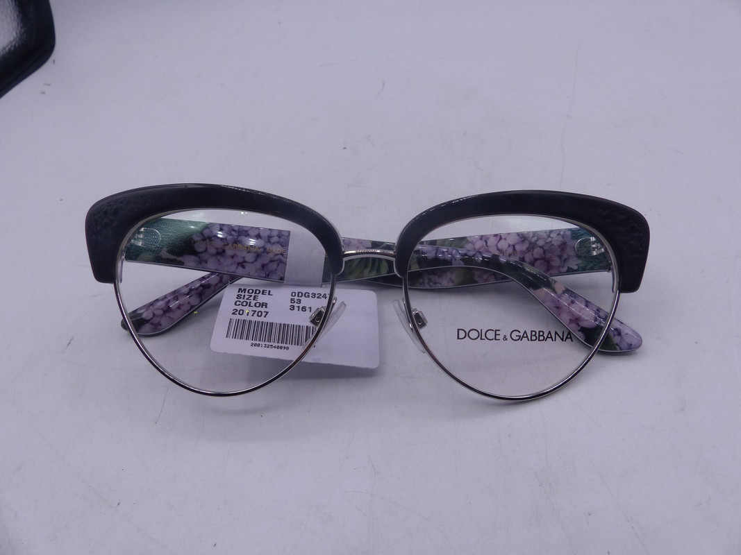 DOLCE & GABBANA DG3247 BLACK/FLORAL 3161 WOMENS EYEGLASSES FRAMES SIZE 53-16-140