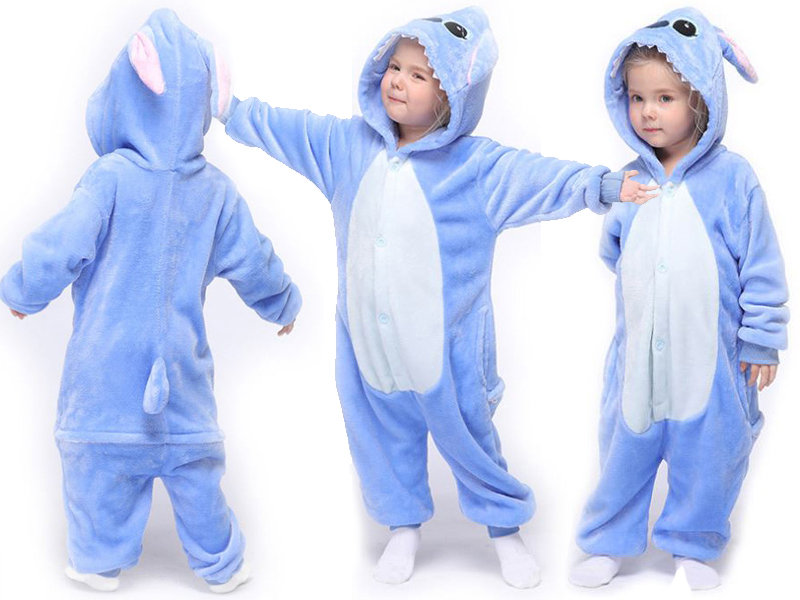 Costume Pigiama Animale Blu 3-10 anni