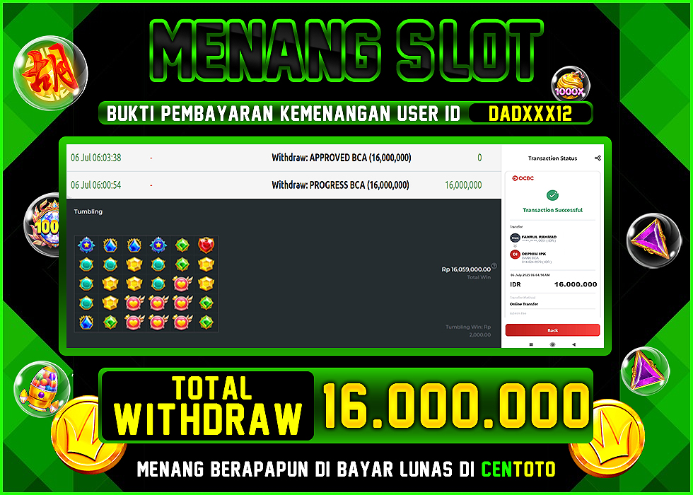 BUKTI JACKPOT LUNAS CENTOTO