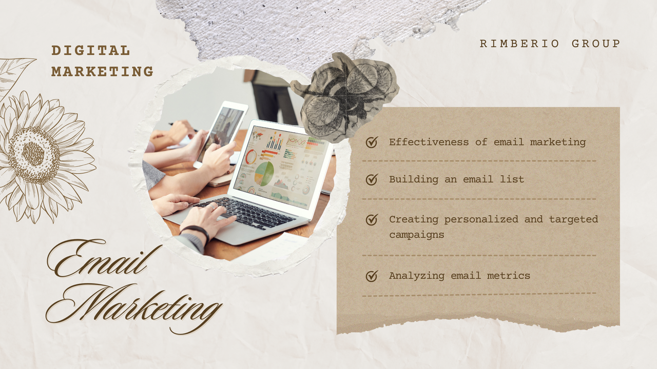 Black Beige Vintage Scrapbook Digital Marketing Presentation