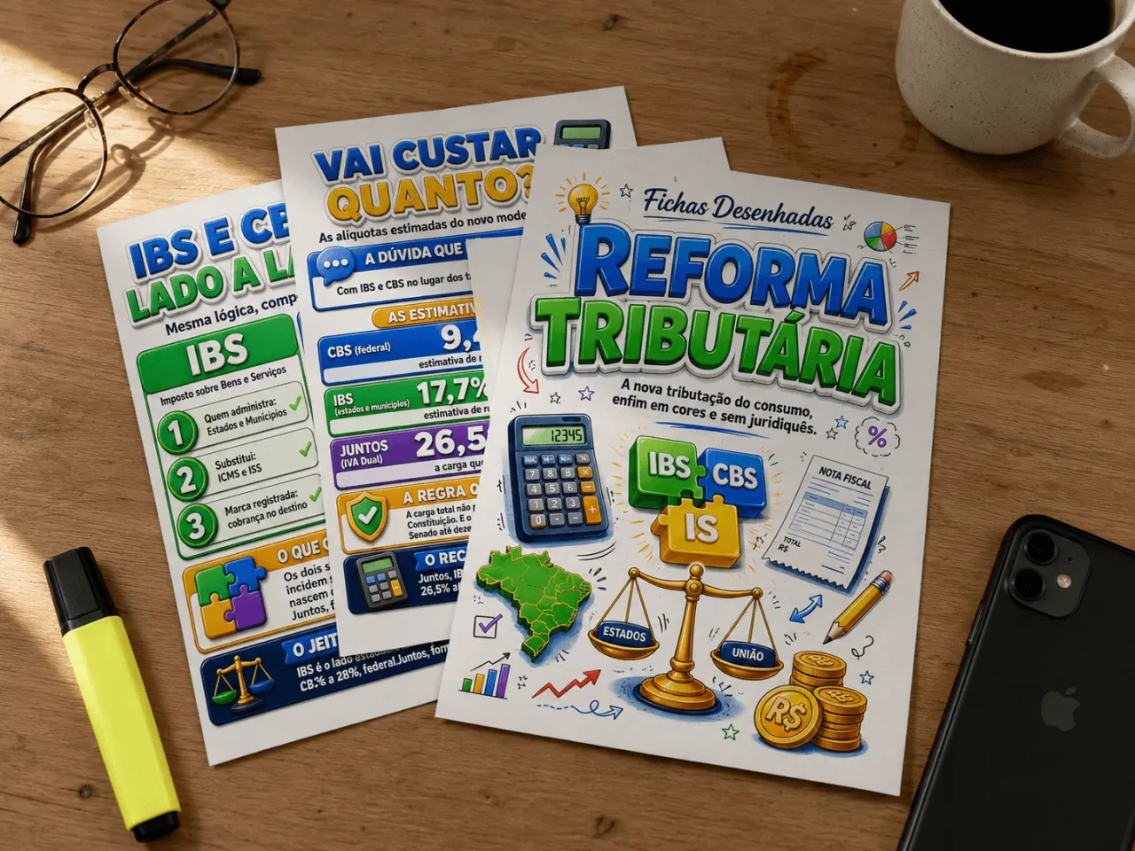 Reforma Tributária em Fichas Desenhadas em uso 1