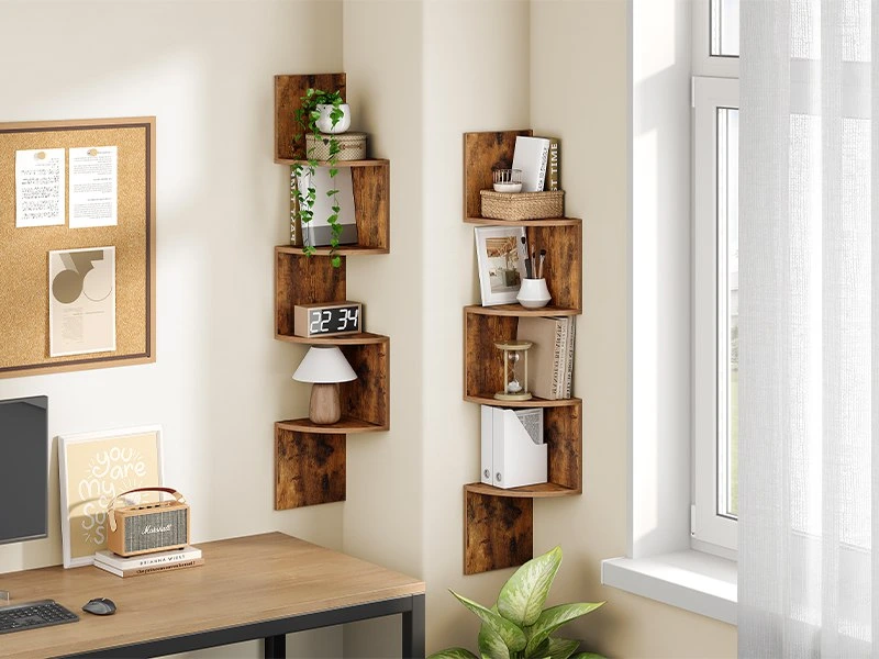 4-Tier Corner Shelf Duo premium dark style