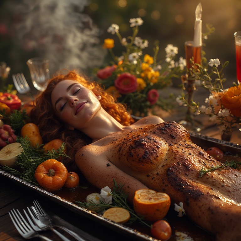 Garden wedding wom served Redhair 0 78