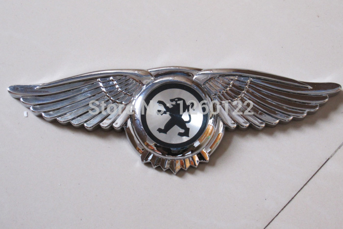 Fit-Peugeot-Emblem-Badge-Wings-VIP-Car-Logo-3M-Tape-Front-Hood-B