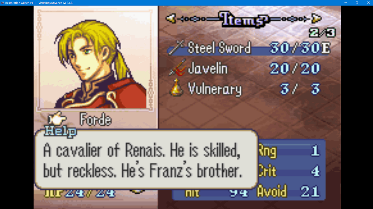 2024-02-22 20_41_19-Restoration Queen v1-1 - VisualBoyAdvance-M 2.1.8